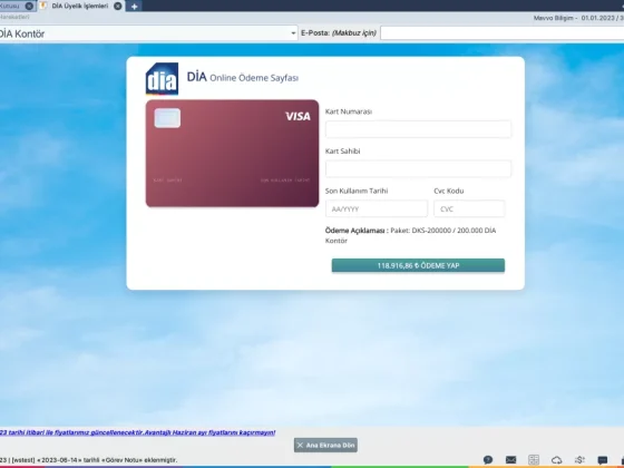 DİA Kontör Yükleme - Kontör Fiyatları 58 dia kontor odeme bilgileri