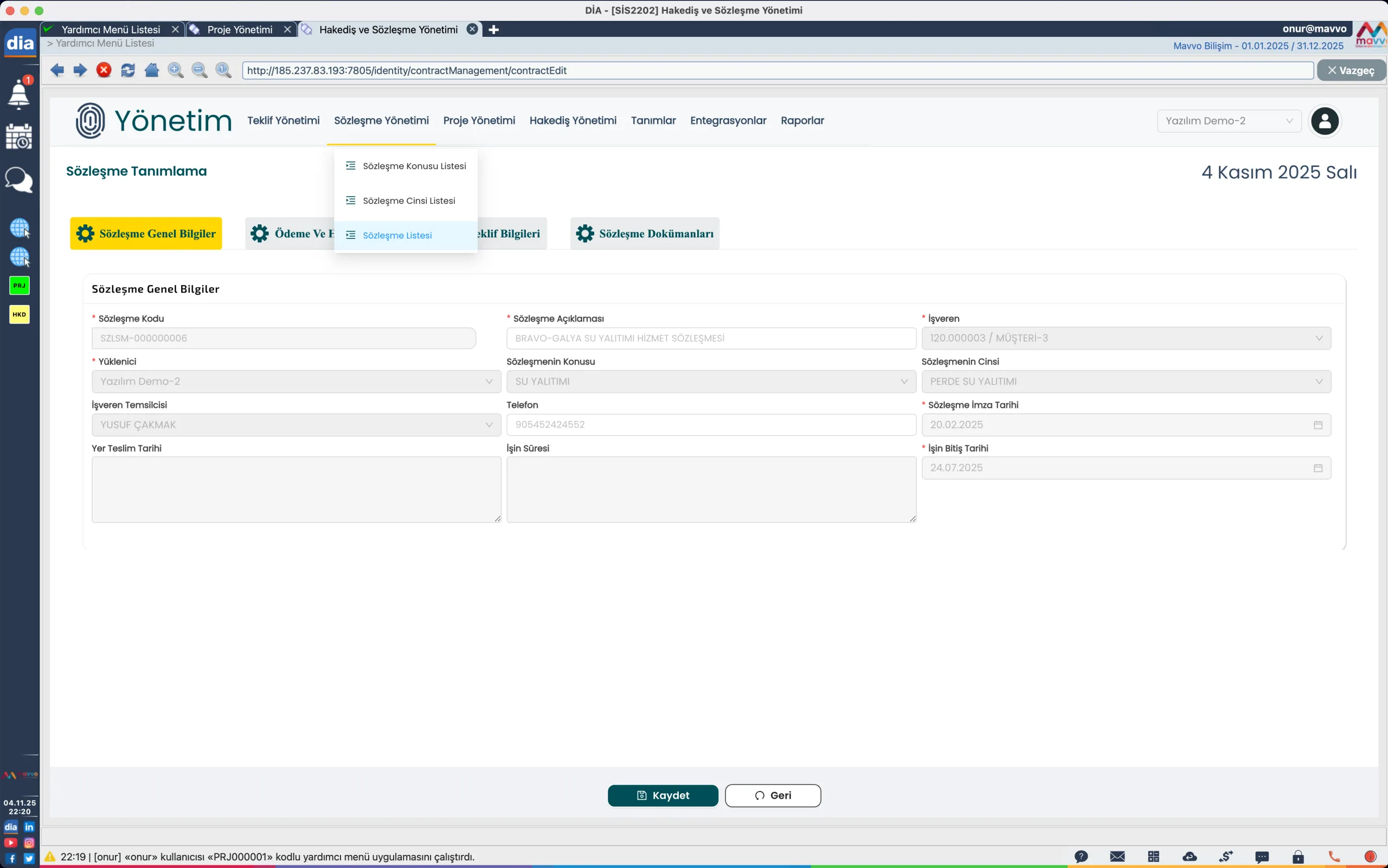 İnşaat Erp Sözleşme Yönetimi